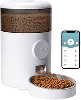 WOPET 自动猫喂食器,带 APP 控制的 WiFi 自动猫粮分配器,带不锈钢碗的智能狗喂食器