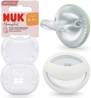 NUK MommyFeel 安抚奶嘴 | 保持完整的哺乳关系 | 不含 BPA 的硅胶 | 0-9 个月 | 2 件 | * & 白色