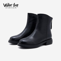 Walker Shop 奥卡索 瘦瘦靴女2023年秋冬新款薄绒加厚百搭休闲厚底时装靴洋气