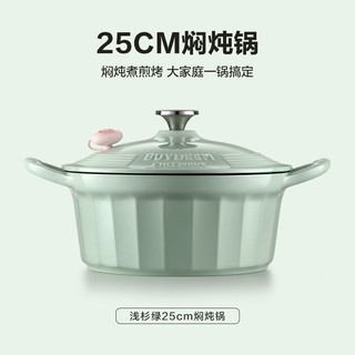 BUYDEEM 北鼎 CHEFWARE系列 CP551 汤锅(25cm、3.95L、铸铁、浅杉绿)