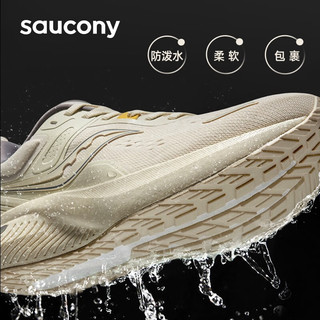 Saucony索康尼SURGE 2澎湃防泼水跑步鞋男女减震跑鞋黑色运动鞋 卡基1 43