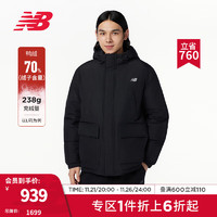 NEW BALANCE NB23男女同款运动休闲保暖连帽鸭绒羽绒服 BK AMJ33321 S