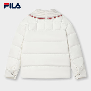 FILA 斐乐女士羽绒服简约休闲宽松可拆卸领上衣 蒸汽白-IV 165/84A/M