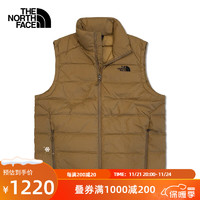 北面（The North Face）羽绒马甲男款户外保暖背心550蓬鹅绒填充防风防水88R6 173/棕色 M/170