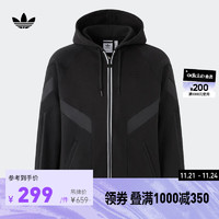 adidas阿迪达斯三叶草男装运动连帽夹克外套HN5528 黑色 XL