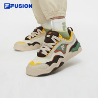 斐乐（FILA）FUSION斐乐潮牌男鞋KICK专业滑板鞋波浪底板鞋 桦树棕/香槟色-BC 41