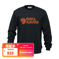 FJALLRAVEN北极狐冬男士户外百搭经典日常圆领长袖印花卫衣04232173 555暗蓝色 AM