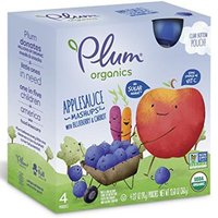 Plum Organics 儿童苹果酱，蓝莓和胡萝卜，3.17盎司/袋装，360克，4件装（6袋装）