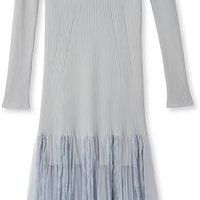  梭织蕾丝组合针织连衣裙 LWNO234216 女士