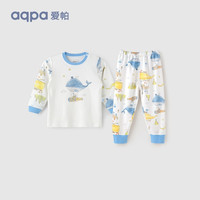 aqpa 婴儿内衣套装纯棉衣服秋冬男女宝宝儿童秋衣秋裤（适合20℃左右） 鲸鱼飞城 120cm