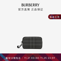 BURBERRY 博柏利 男士 格纹拼皮革收纳袋80732791