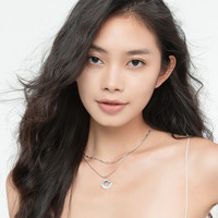 INCH EDITION 甜秘密双层叠戴环形锆石项链高级锁骨链