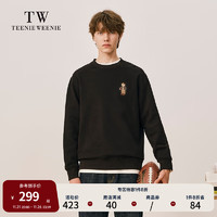 Teenie Weenie Men小熊男装圆领加绒卫衣冬简约美式上衣 黑色 185/2XL