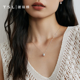 TSL 谢瑞麟 18K金珍珠项链真多麻系列几何锁骨链女款BE291 45CM