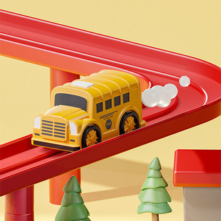 SNAEN 斯纳恩 儿童玩具男女孩小汽车大冒险轨道车停车场套装6岁小学
