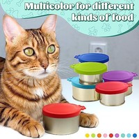 Dandat 36 件宠物食品罐盖硅胶猫粮盖可用洗碗机清洗多色罐顶适用于狗粮通用尺寸罐盖