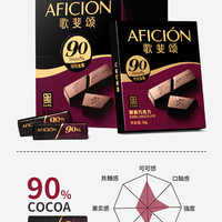AFICIÓN 歌斐颂 黑巧克力90%纯可可脂运动代餐烘焙零食黑巧2盒装