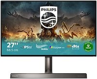 Philips 飞利浦 279M1RV - 27 英寸超高清游戏显示器、HDR600、Ambiglow 流光幻彩、FreeSync Premium Pro（3840x2160、144 Hz、HDMI 2.1、Displayport 1.4、USB-C 3.2、USB 集线器）黑色