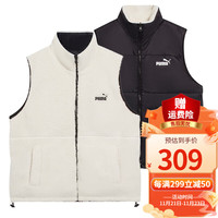 PUMA 彪马 甲男装 秋冬新款户外运动服保暖无袖抓绒衣两面穿外套上衣 848955-93 L