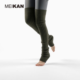 美看（MEIKAN）瑜伽袜套冬季保暖过膝长筒袜女 加长堆堆袜护腿护膝袜 深灰色