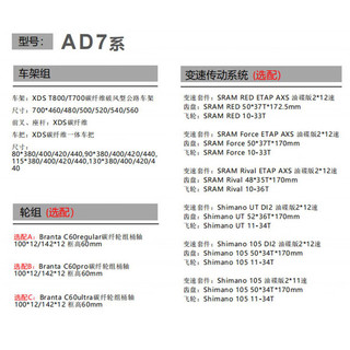 XDS 喜德盛 公路自行车AD7系列全碳纤维双控油刹竞速破风公路骑行通用 绿魔 450mm