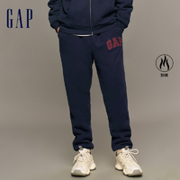 Gap 盖璞 男装秋季2023新款LOGO仿羊羔绒宽松廓形运动卫裤762538束脚裤