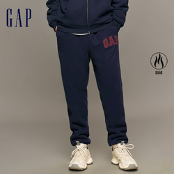 Gap 盖璞 男装秋季2023新款LOGO仿羊羔绒宽松廓形运动卫裤762538束脚裤