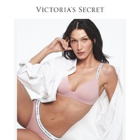VICTORIA'S SECRET 维密 Logo字母肩带小胸显大聚拢无痕文胸美式性感内衣女新款