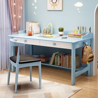 莱仕达北欧实木书桌书柜组合家用卧室电脑办公桌学习桌2501# 0.8+椅