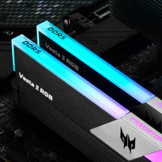 PREDATOR 宏碁掠夺者 Vesta II 炫光星舰系列 DDR5 7200MHz RGB 台式机内存 灯条 黑色 32GB 16GBx2 C34