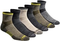艾迪堡 男式袜子男式 Dura Dri 湿度控制四分之一袜多件装