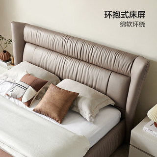 全友（QUANU）布艺床卧室双人床科技布床稳固强力承重舒适软床115053 1.5米蝶翼软床