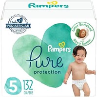 Pampers 帮宝适 纸尿裤 5 号，132 片 - Pure Protection 一次性婴儿尿布