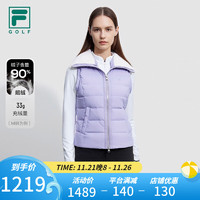 FILA 斐乐女士羽绒马甲高尔夫运动保暖翻领上衣 传香紫-PU 170/88A/L