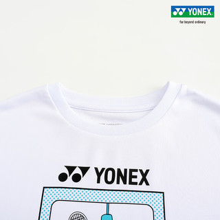 YONEX/尤尼克斯 315053BCR 23FW青少年运动漫画T恤 羽毛球服yy 白色 J150