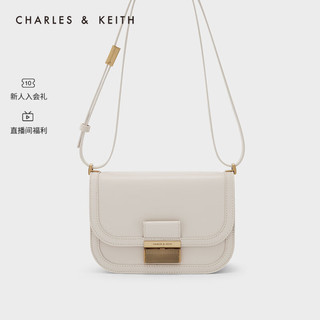 CHARLES & KEITH CHARLES&KEITH质感复古纯色豆腐包单肩斜挎包包女包女士生日礼物CK2-80781599-1 Ivory象牙色 S