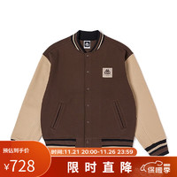 卡帕（Kappa）棒球服2023男针织复古卫衣运动休闲字母开衫外套K0D72WK82 巧克力深棕-6536 L