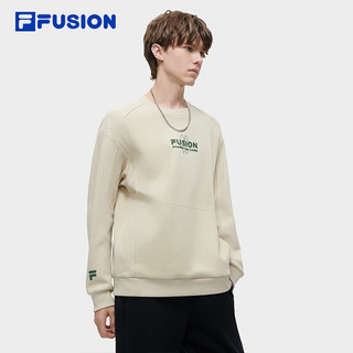 FILA FUSION斐乐潮牌男子针织套头衫2023冬时尚休闲宽松卫衣 淀乳色-LK 190/108A/XXXL