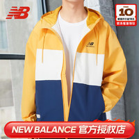 NEW BALANCE男女冬季款外套 23冬季梭织连帽运动服休闲夹克 5AD38011-YL/黄白撞色/简约时尚 S