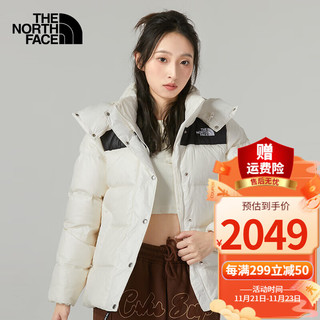 The North Face北面羽绒服女装秋冬户外防寒防风保暖宽松700蓬鹅绒夹克外套 Q4C/米白色 M