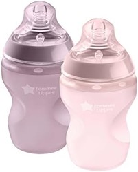 tommee tippee 汤美星 Closer to Nature 柔软硅胶婴儿奶瓶(9 盎司,2 个装,粉色)