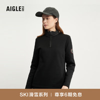 AIGLE【滑雪系列】艾高20保暖四面弹半拉链抓绒衣女 黑色 AS371 36(160/84A)