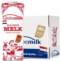 Globemilk 荷高 荷兰原装进口 3.8g优乳蛋白脱脂纯牛奶 1L*6 营养早餐