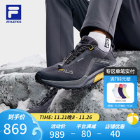 斐乐（FILA）男鞋3A LYNX 1+路跑鞋2023冬跑步鞋 花岗灰/黑美人儿-GA 40.5