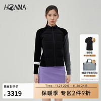 HONMA【专业高尔夫】HONMA衫羽绒服冬防风立领外套女 黑色 XS