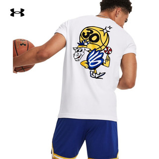 安德玛 UNDERARMOUR）秋冬库里Curry男子篮球运动短袖T恤1379857 白色100 XL