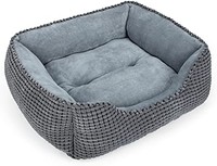 MIXJOY 狗床 适用于大型、中型、小型犬,矩形可洗睡觉小狗 有多种尺寸 (50.8 厘米,灰色)