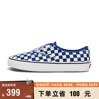 VANS范斯 Authentic经典棋盘格logo鞋带男鞋女鞋帆布鞋 蓝白棋盘格 40