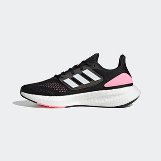 adidas 阿迪达斯 PUREBOOST 22 W女子随心畅跑舒适跑步运动鞋 黑/粉/白 37(230mm)