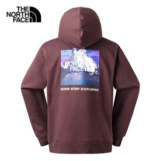 北面（The North Face）帽衫休闲户外运动套头衫卫衣保暖男女同款|86Q2 I0I/豆沙色 M170/92